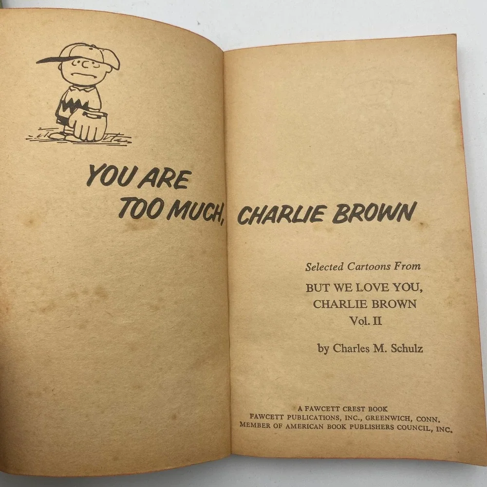 Vintage Peanuts Books Lot of 3 Charles M Schulz Snoopy Charlie Brown 1960s 1970s